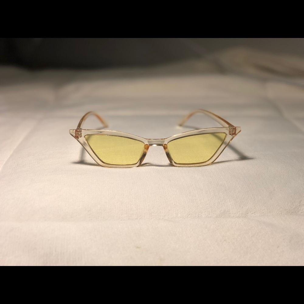 Yellow transparent retro sunglasses